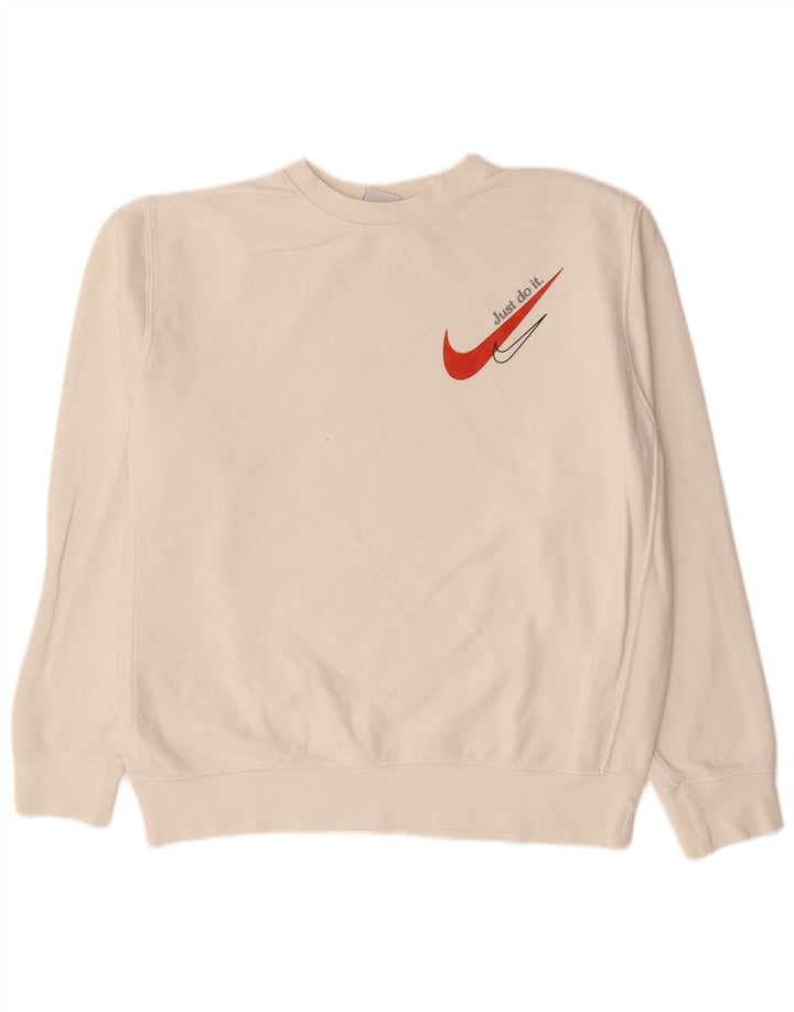 NIKE Sweat-shirt pour homme en coton blanc cassé moyen