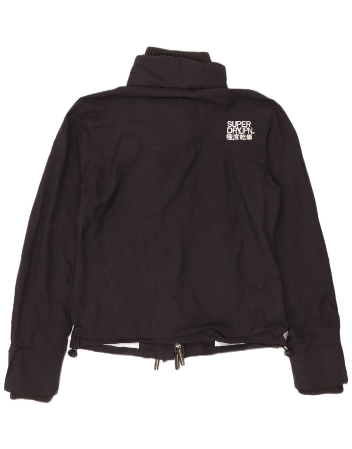 Superdry Veste de Pluie Femme UK 16 Large Noir Nylon