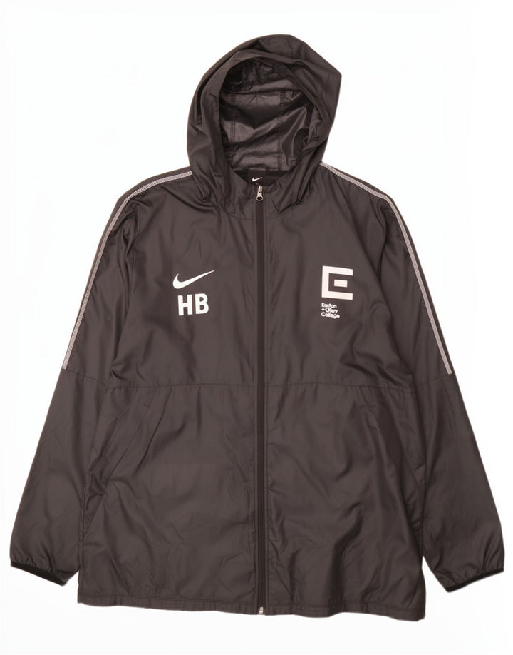 Nike Veste de pluie à capuche graphique pour homme UK 42 XL Noir Polyester