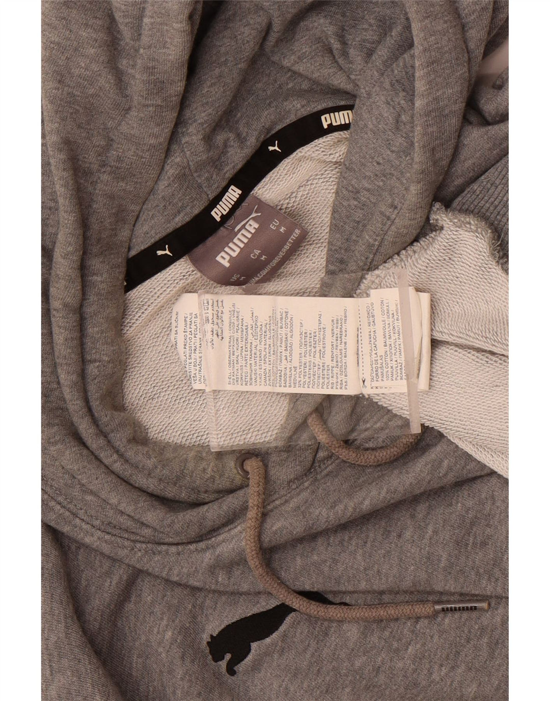 Puma Pull à capuche homme gris moyen coton