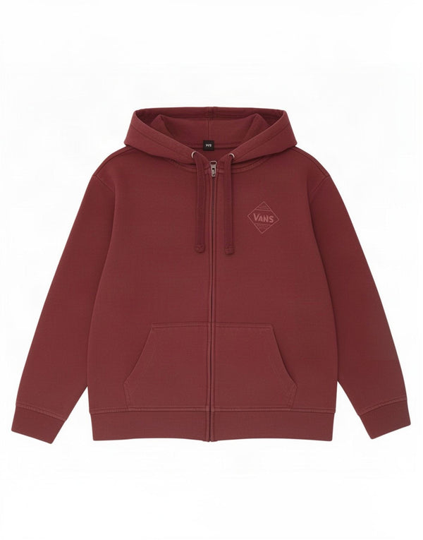 Vans Pull à capuche zippé surdimensionné graphique pour femme UK 10 petit coton marron