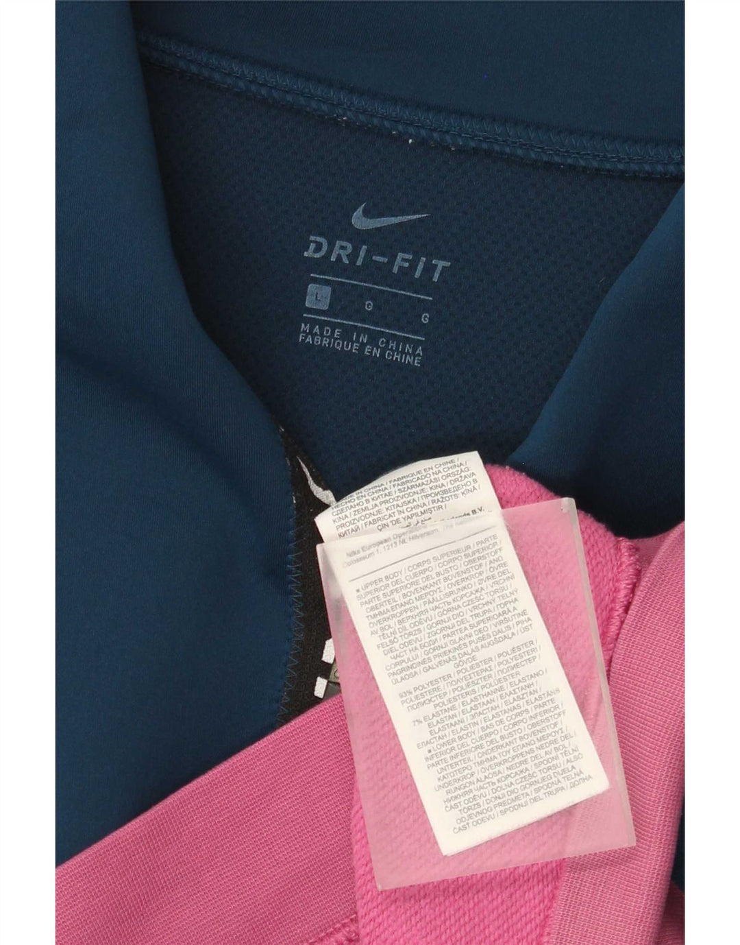 Nike Haut de survêtement à enfiler graphique Dri Fit pour femme UK 16 Large Bleu