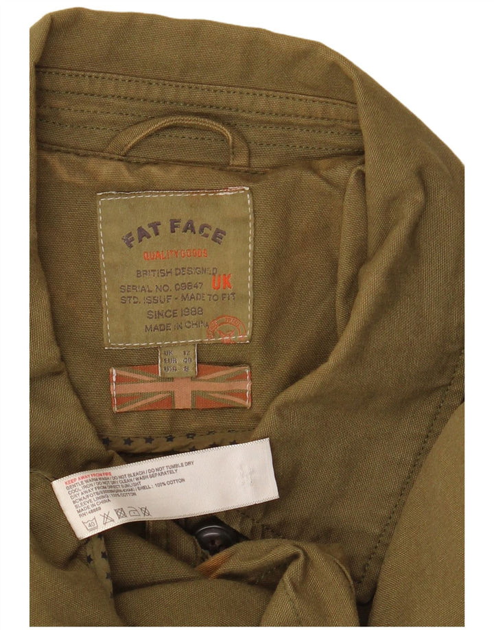 Fat Face Veste militaire pour femme UK 12 Medium Kaki Coton