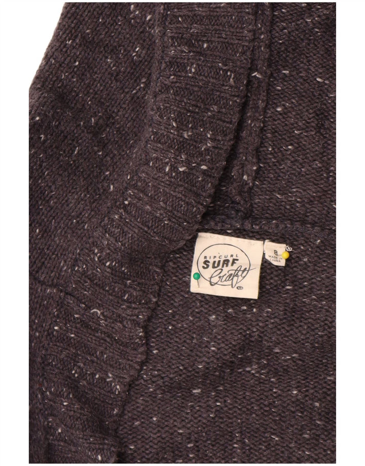 Rip Curl Pull cardigan ouvert long pour femme UK 14 Gris moyen moucheté