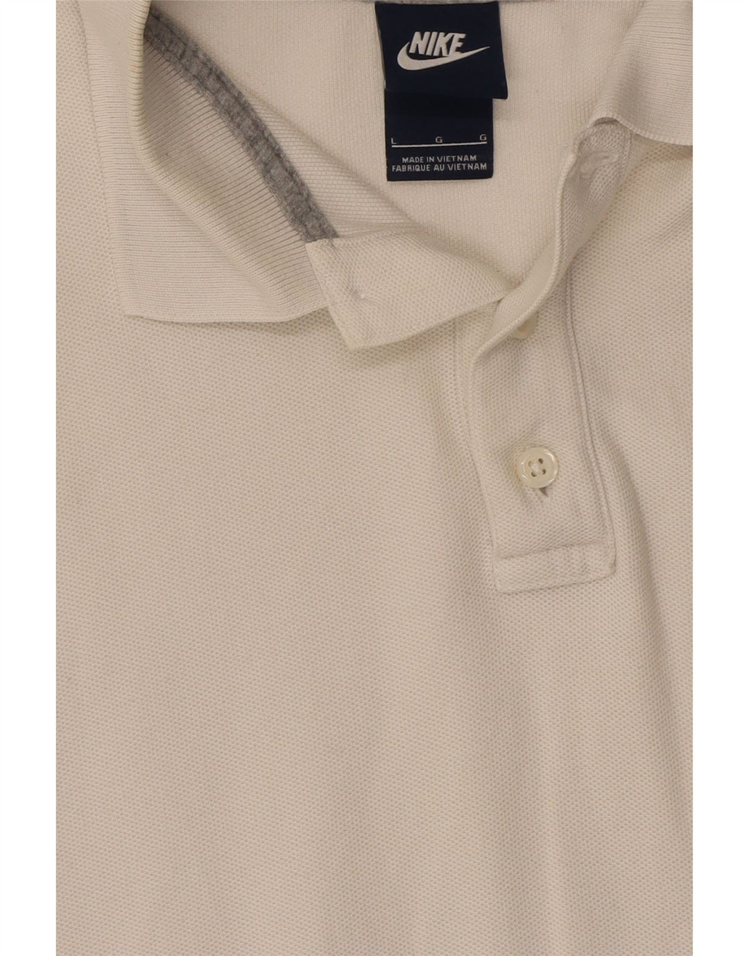 NIKE Mens Polo Shirt Large White Cotton Vintage Nike and Second-Hand Nike from Messina Hembry 