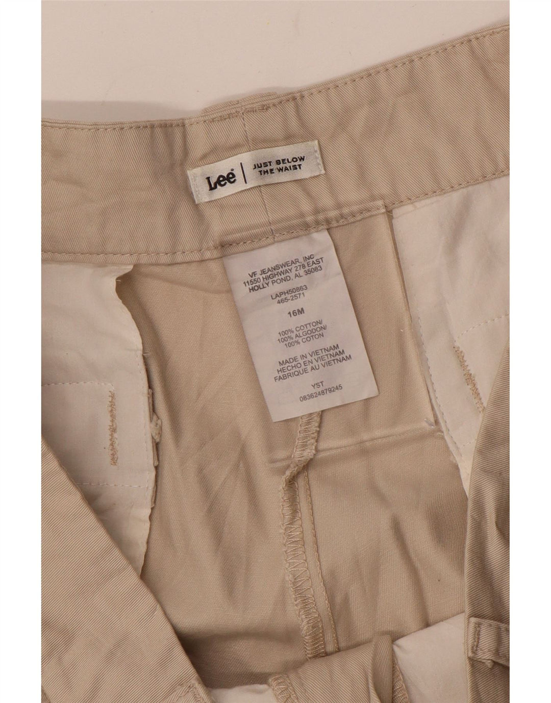LEE Pantalon décontracté droit pour femme US 16 2XL W36 L31 Coton beige
