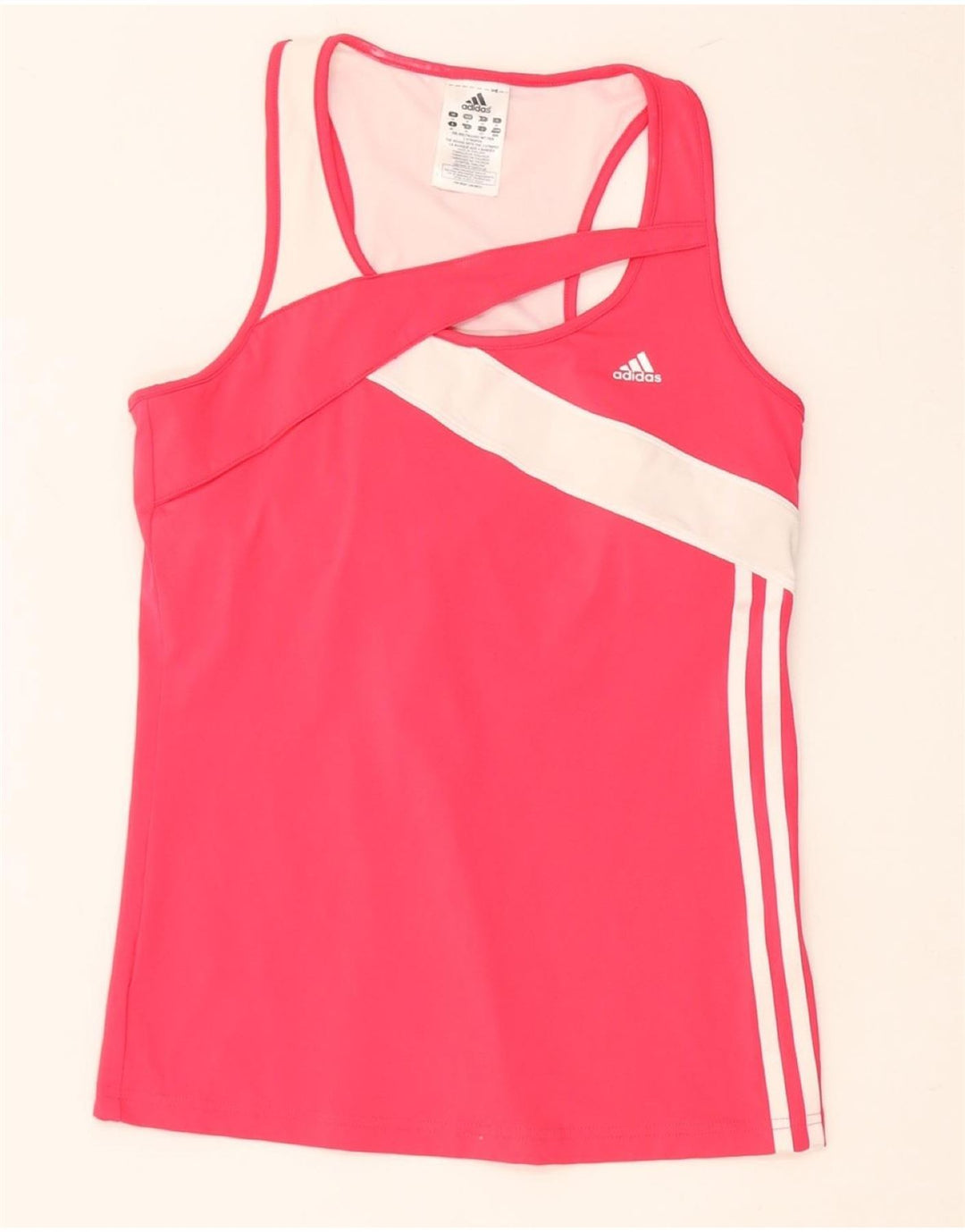 ADIDAS Débardeur pour femme UK 14 Nylon rose moyen colour block