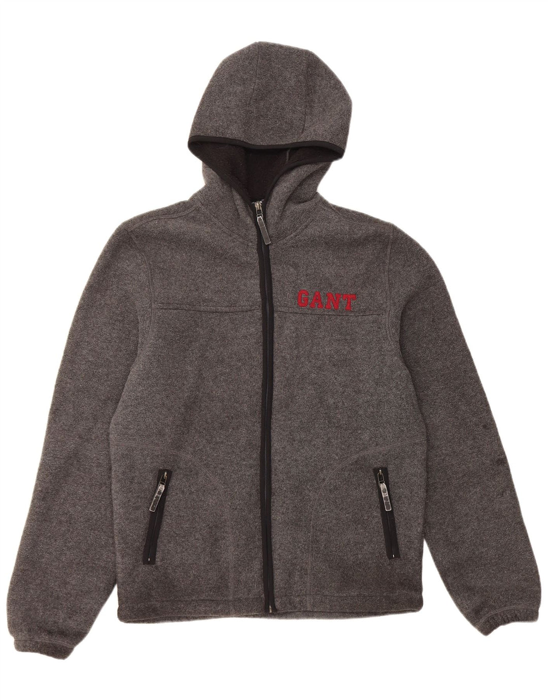 Gant Pull à Capuche Zippé Graphique Homme Gris Moyen Moucheté Polyester