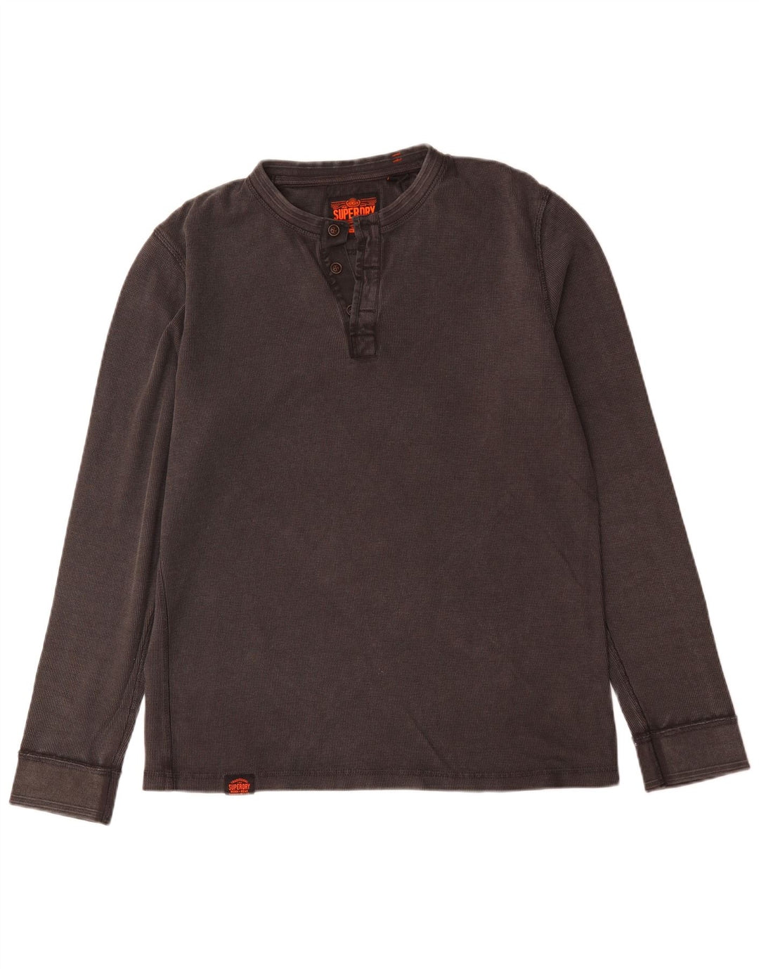 Superdry Haut à manches longues pour hommes en coton gris moyen