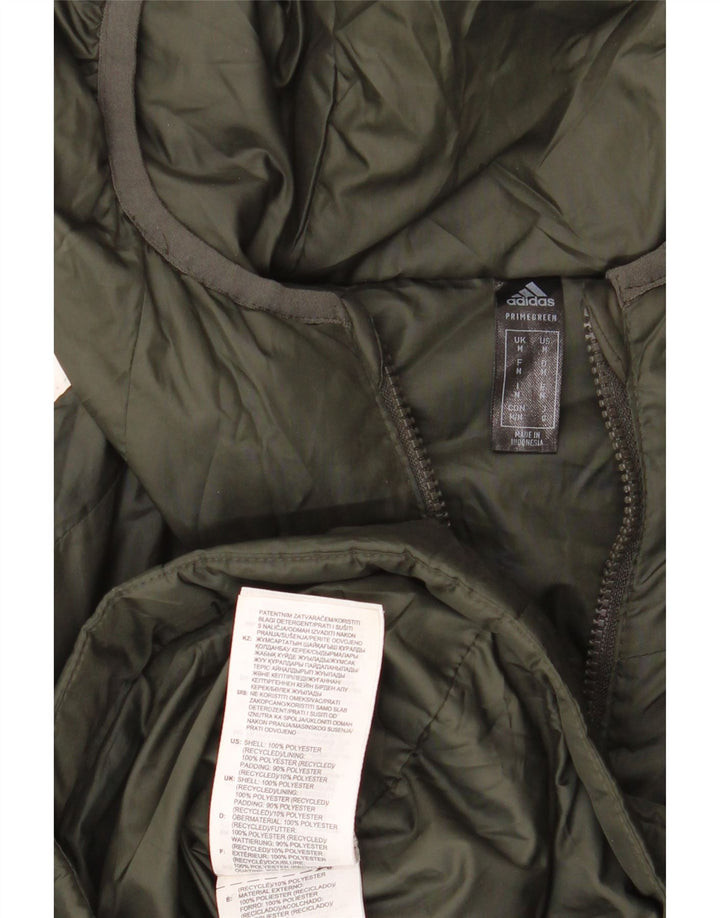 Adidas Veste matelassée à capuche pour homme UK 38 Kaki moyen Polyester