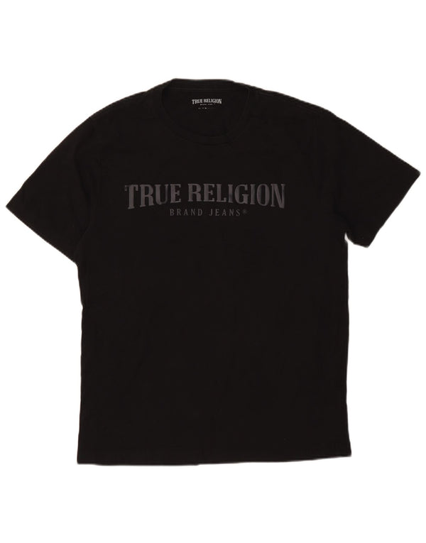 True Religion T-Shirt Graphique Homme Noir Moyen Coton
