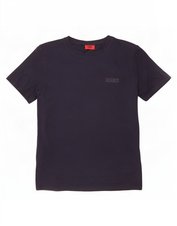 Hugo Boss Mens T-Shirt Top Medium Navy Blue Cotton