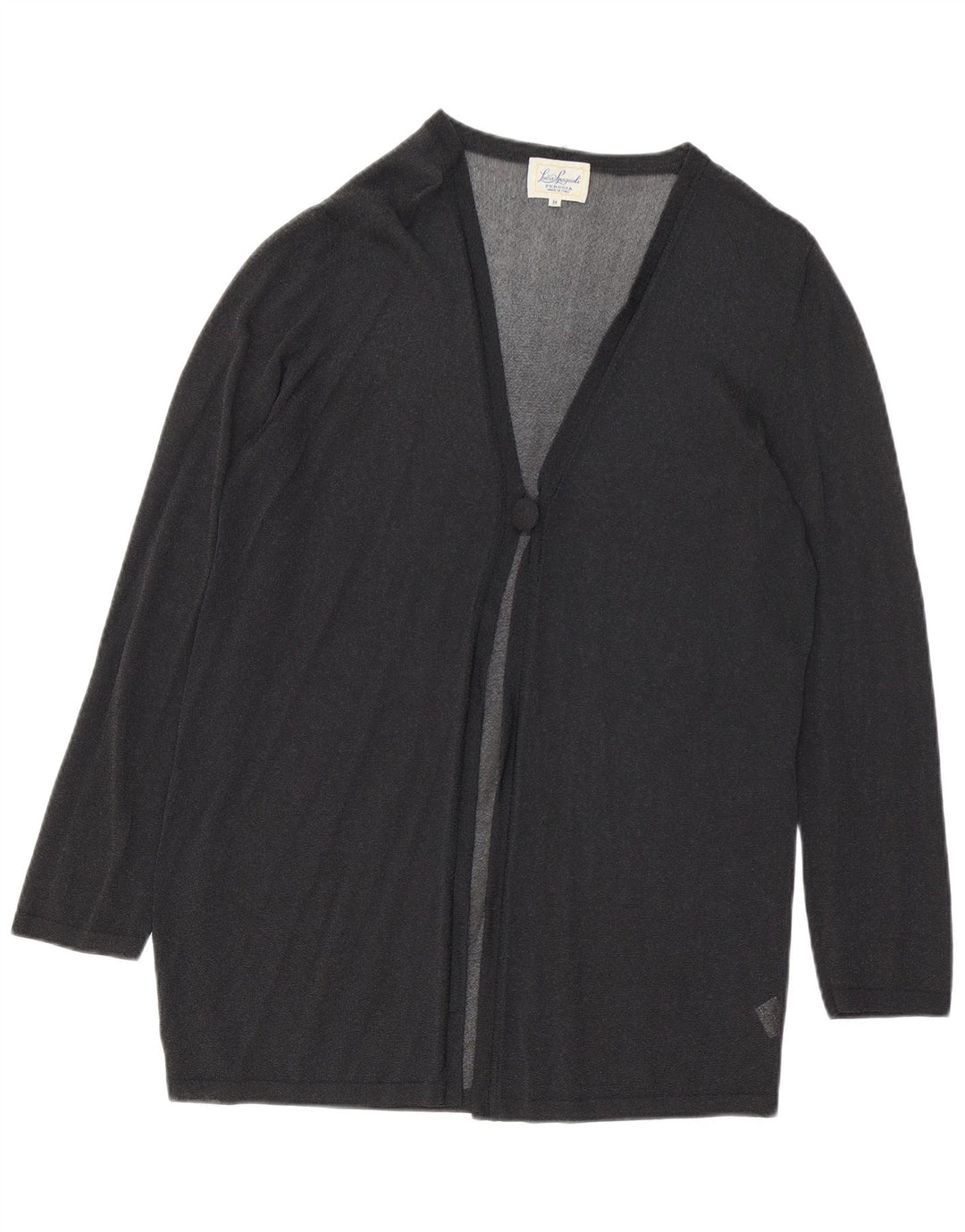 Luisa Spagnoli Haut cardigan transparent pour femme UK 14 Viscose noir moyen