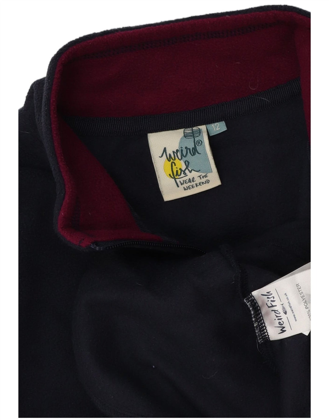 Weird Fish Veste polaire pour femme UK 12 Bleu marine moyen Polyester