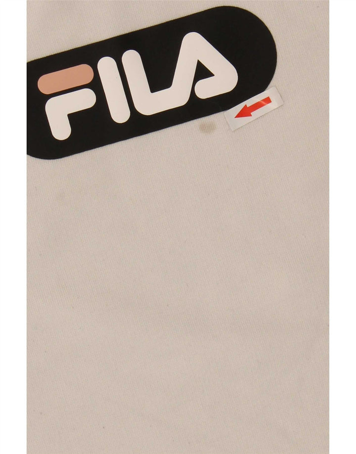 Fila Sweat-shirt court surdimensionné pour femme UK 10 Petit colorblock blanc