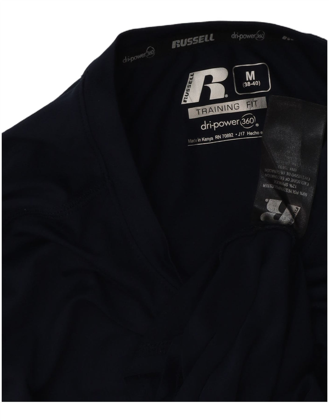 RUSSELL ATHLETIC Haut Homme Manches Longues UK 38/40 Bleu Marine Moyen Polyester