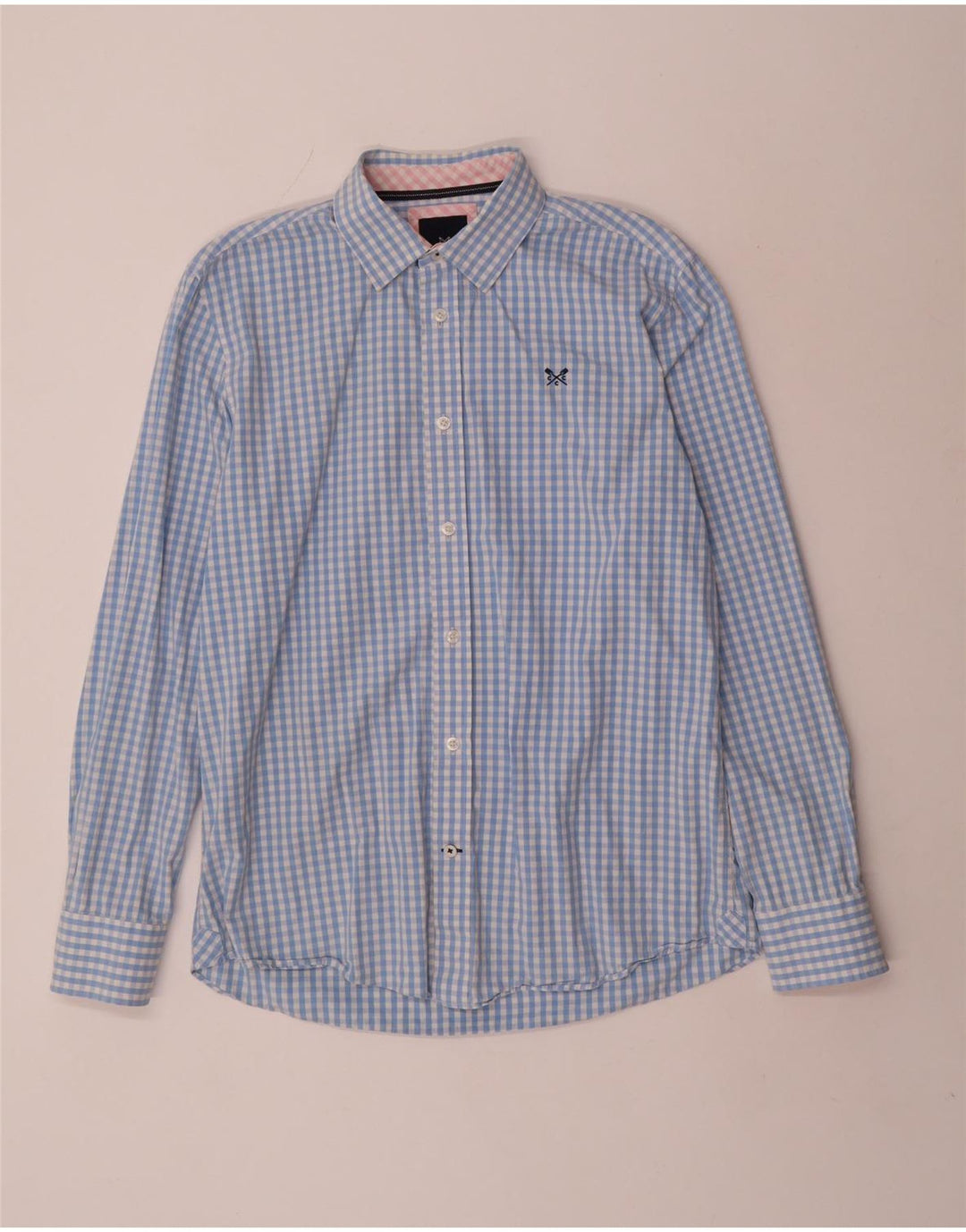 Crew Clothing Chemise coupe classique pour homme Bleu moyen Vichy