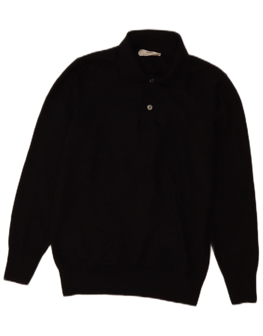 Zara Pull à col polo pour femme UK 12 Laine noire moyenne