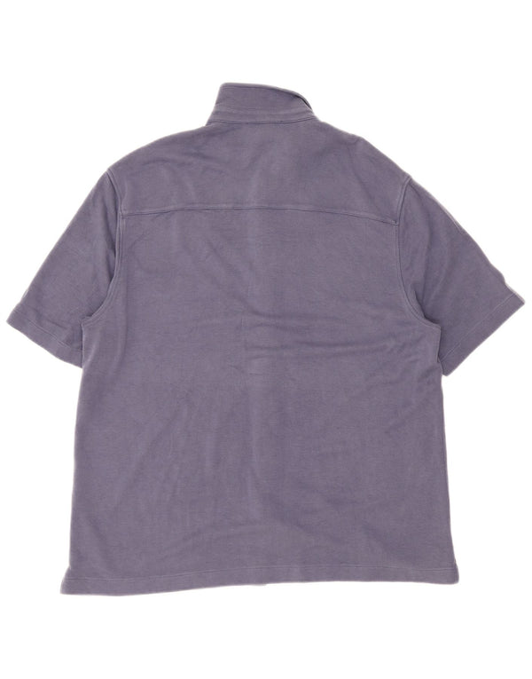 Cos Chemise à Manches Courtes Homme Large Lyocell Bleu Marine