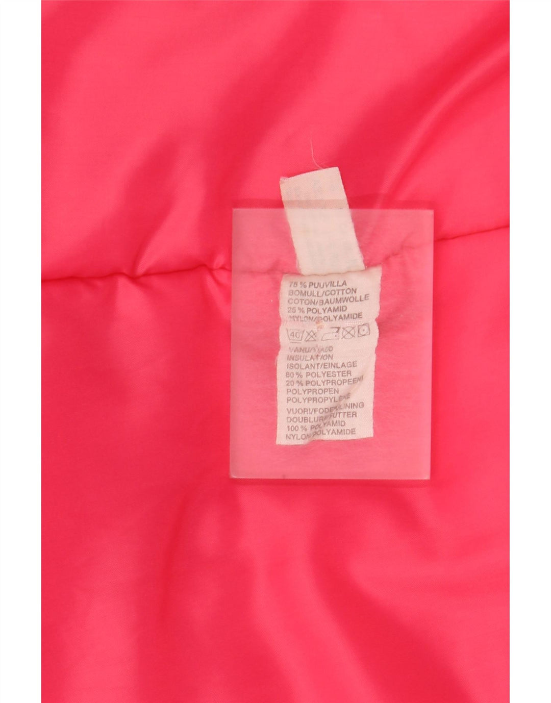 manteau rembourré surdimensionné femme vintage UK 8 Petit coton rose