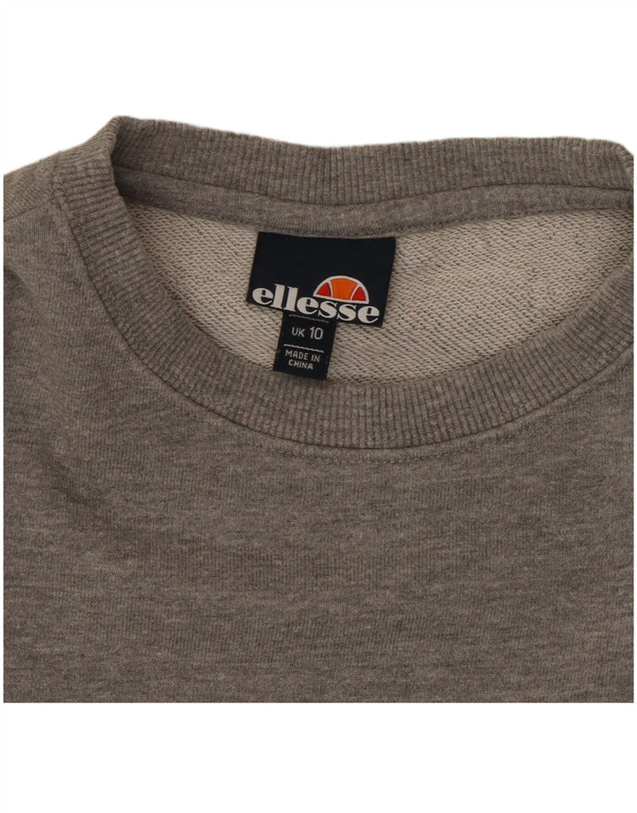 Ellesse Sweat-shirt surdimensionné graphique pour femme UK 10 Petit gris moucheté