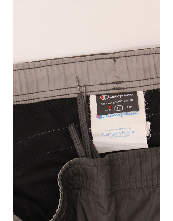 CHAMPION Mens Tracksuit Trousers Large  Grey Colourblock Polyester Vintage Champion and Second-Hand Champion from Messina Hembry 