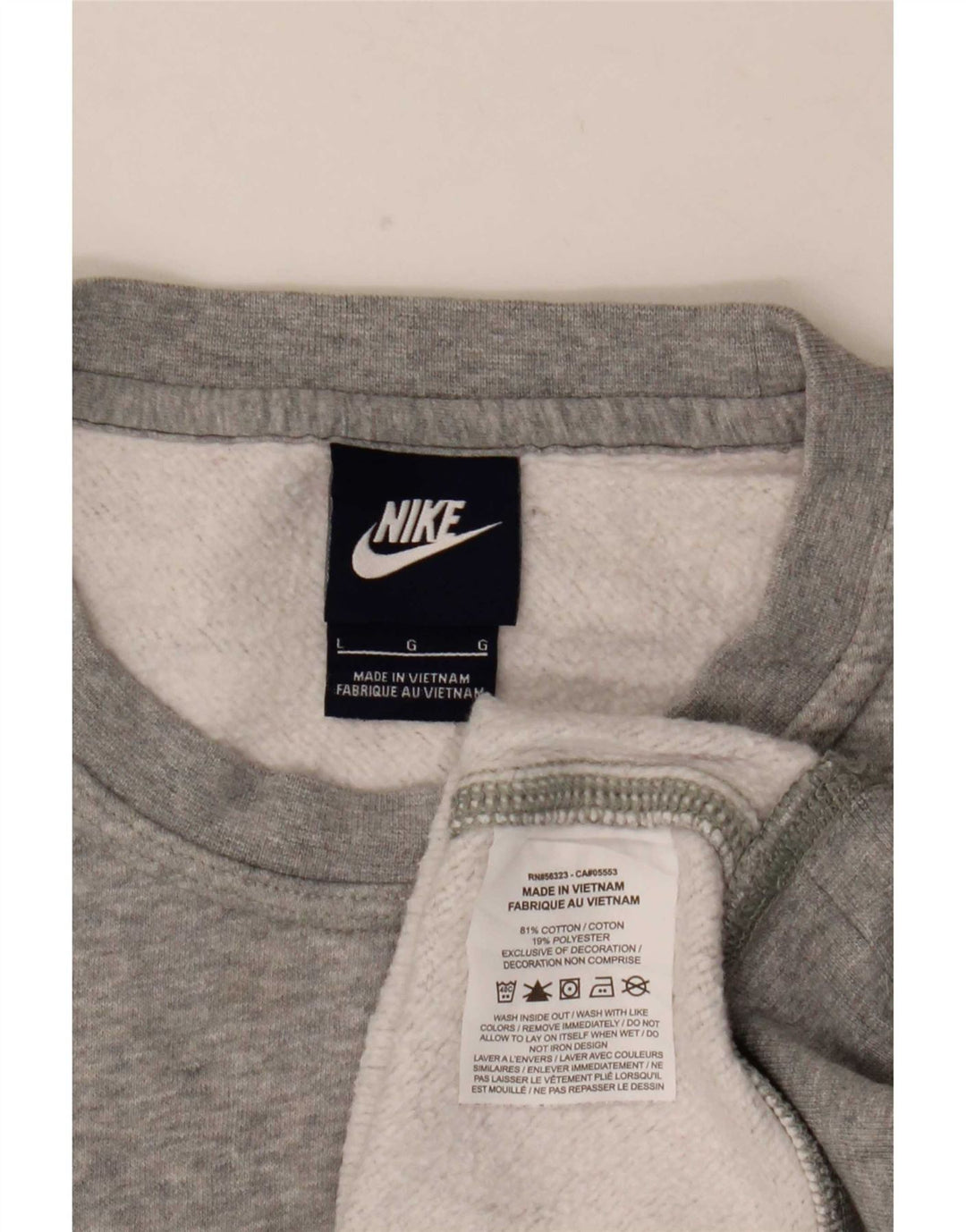 Nike Sweat-shirt pour homme en coton moucheté Gris Taille L