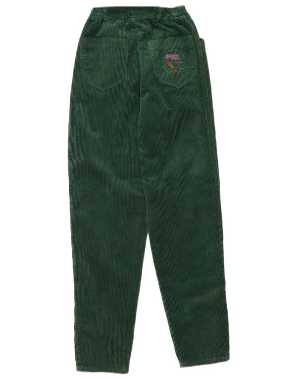 Pantalon en velours côtelé slim femme vintage IT 42 Medium W28 L31 Coton vert