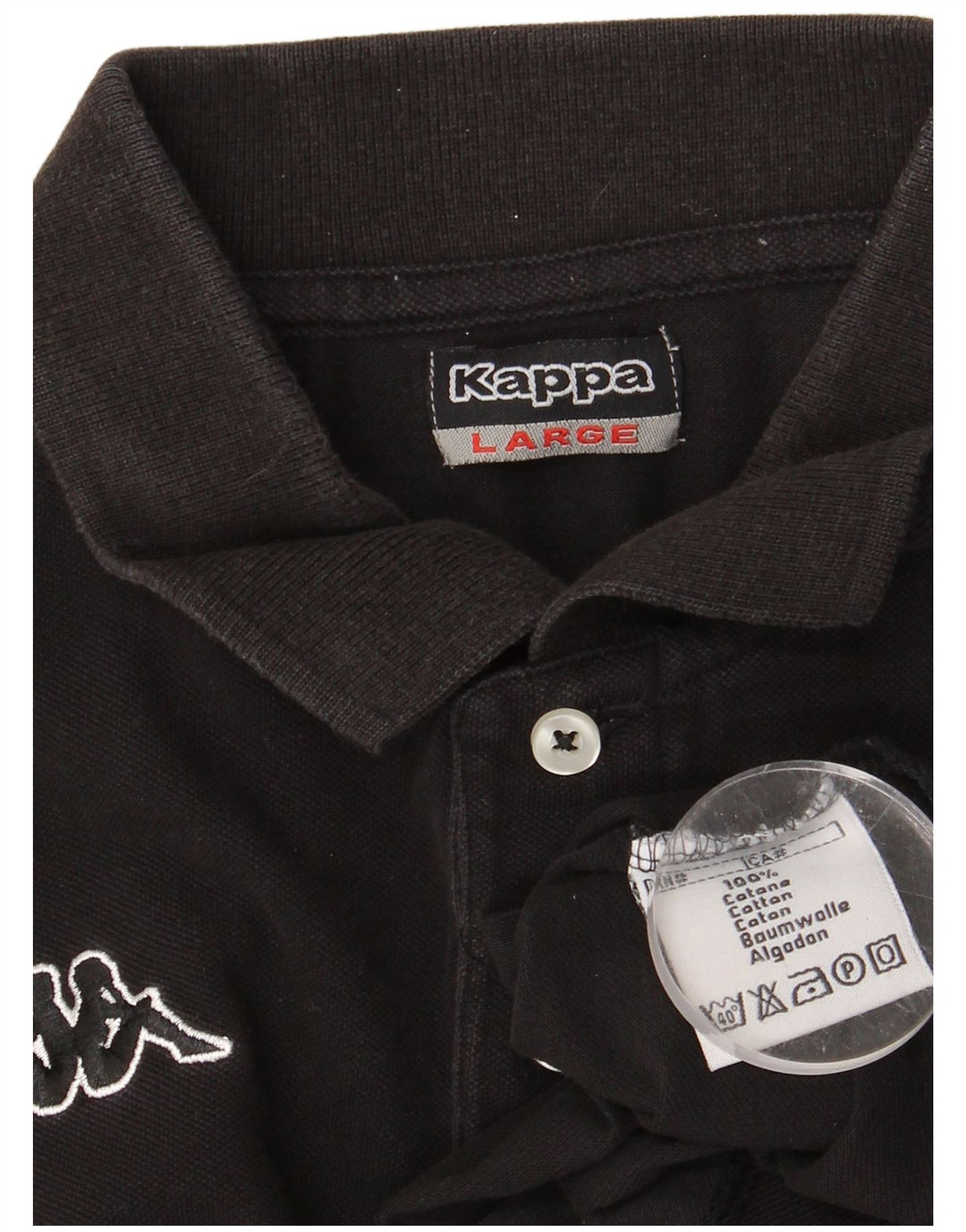 KAPPA Polo Homme Grand Noir Coton