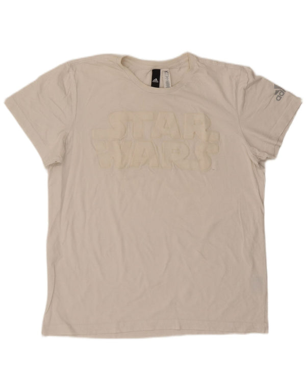 Adidas Hommes Star Wars Graphic T-Shirt Top Grand Blanc Coton