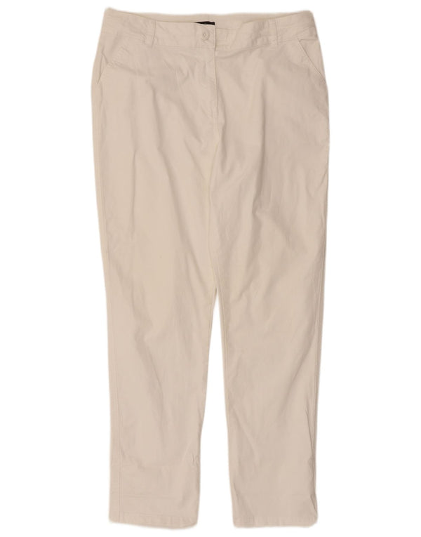 M&Co Pantalon Chino Slim Femme UK 14 Large W34 L29 Coton Blanc
