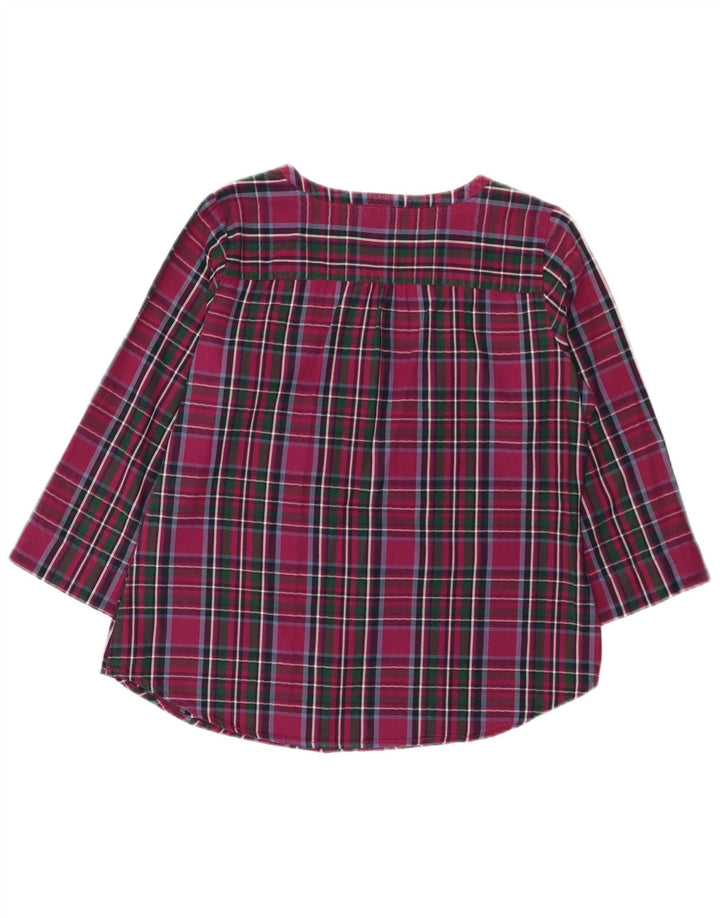 Fat Face Chemise pull à manches 3/4 pour femme UK 14 en coton à carreaux marron moyen