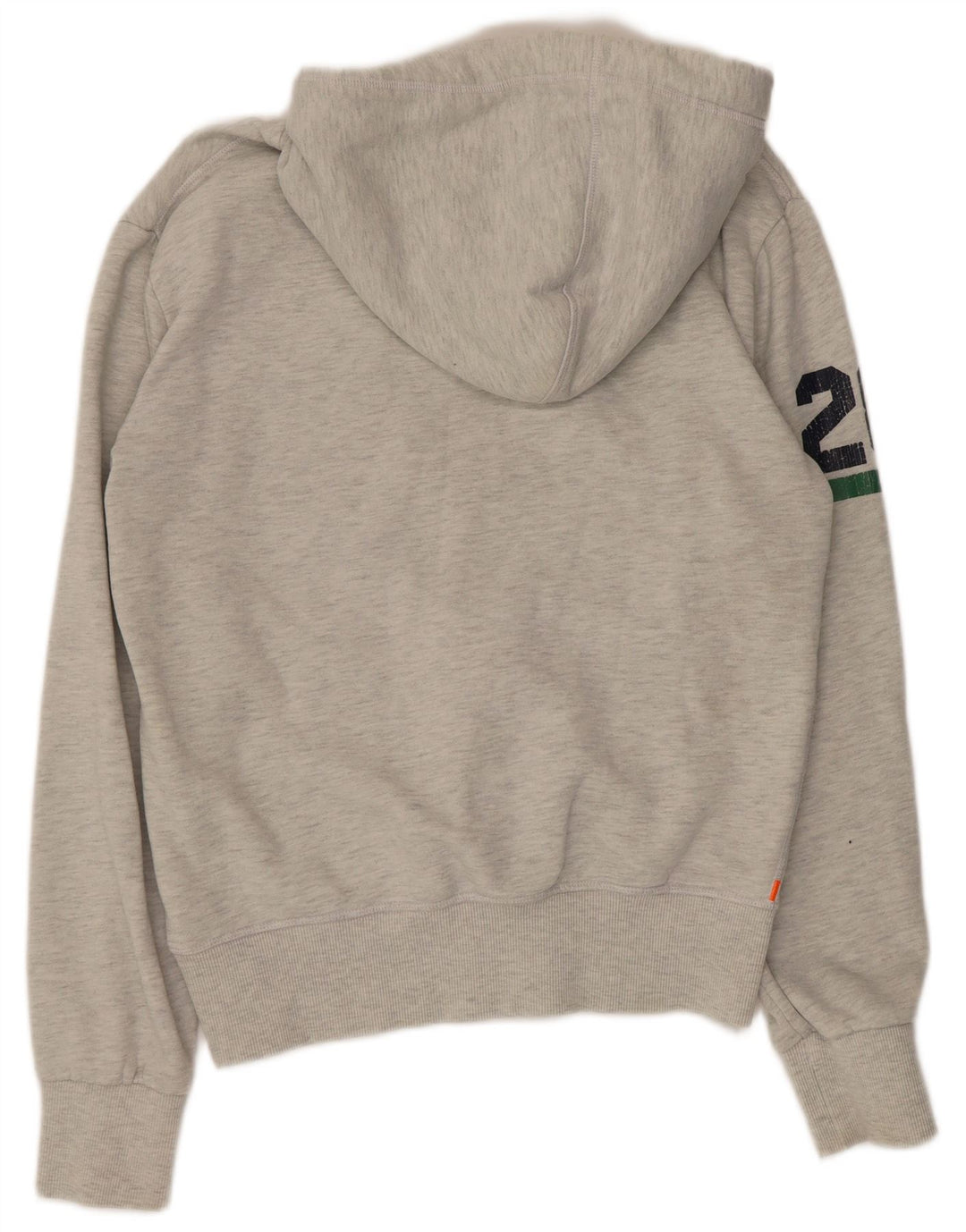 Superdry Pull à capuche graphique surdimensionné pour femme UK 10 Small Gris Coton