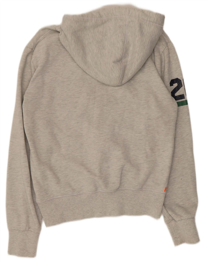 Superdry Pull à capuche graphique surdimensionné pour femme UK 10 Small Gris Coton