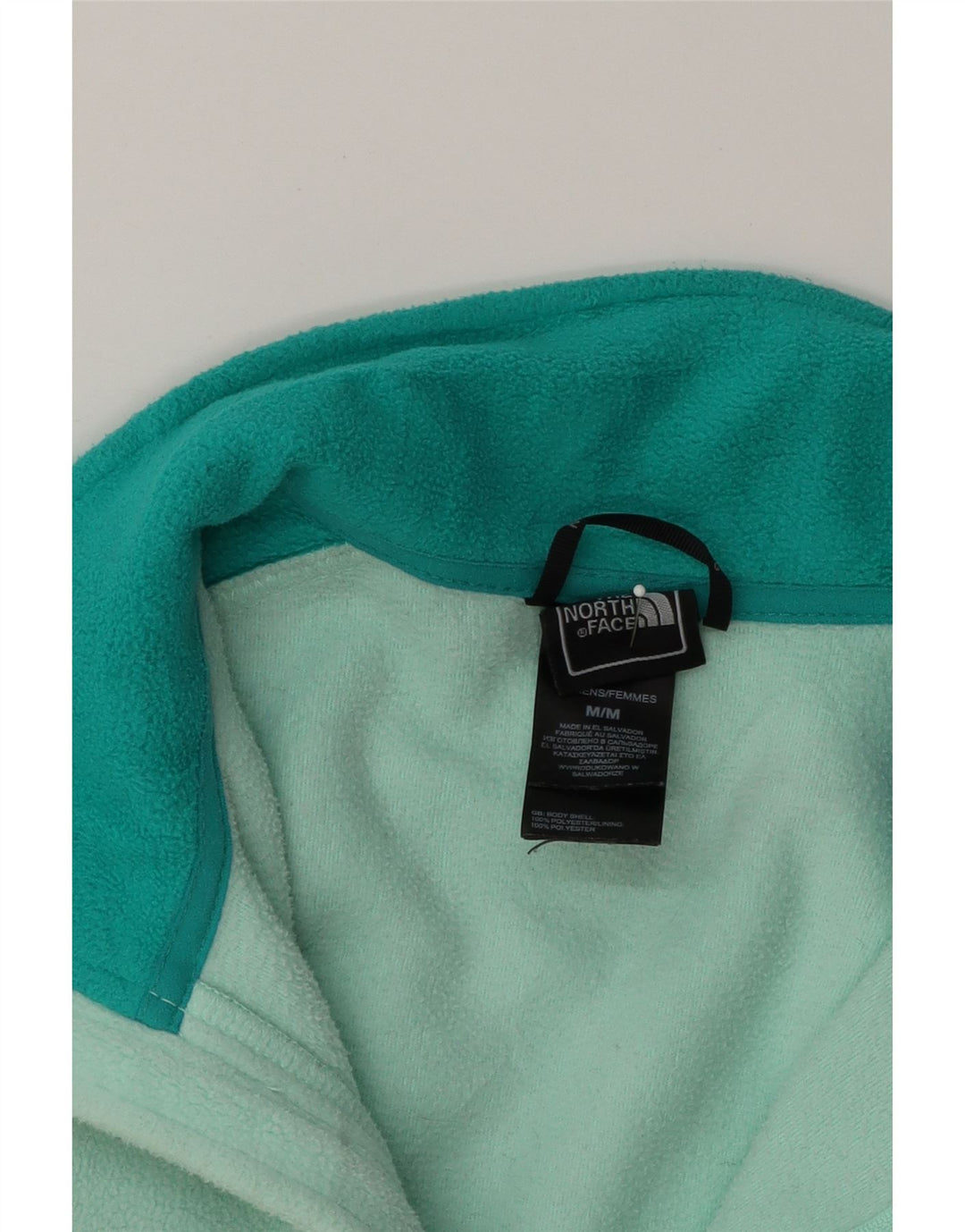 THE NORTH FACE Womens Fleece Jacket UK 14 Medium Turquoise Colourblock Vintage The North Face and Second-Hand The North Face from Messina Hembry 