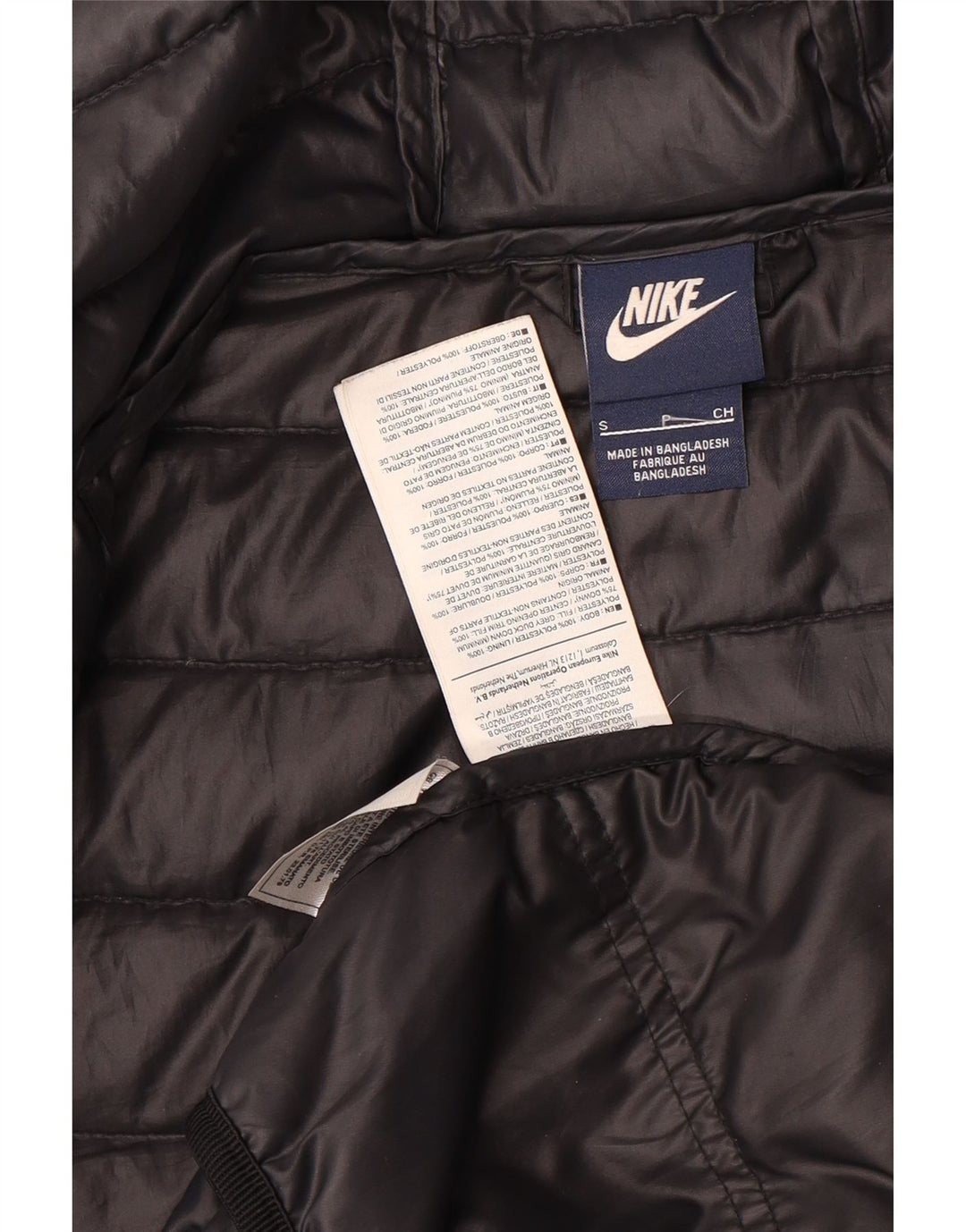 Nike Veste matelassée à capuche pour femme UK 10 Small Noir Polyester