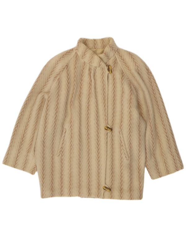 Arezia Duffle Coat surdimensionné pour femme UK 20 2XL Laine à chevrons Beige