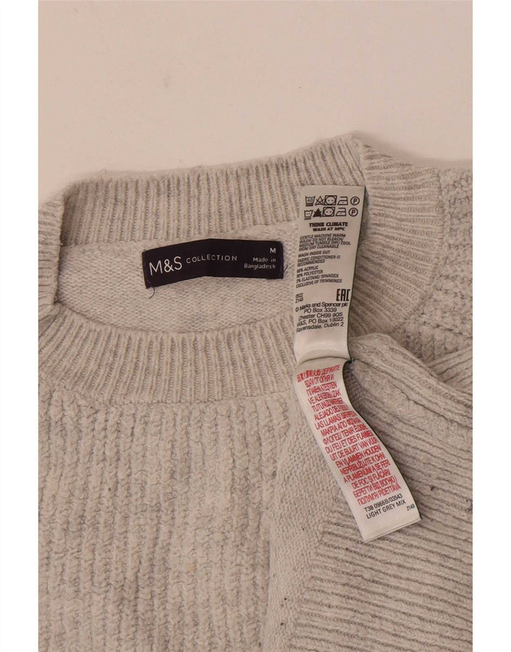 Marks & Spencer Pull ras du cou pour femme UK 14 Gris moyen rayé