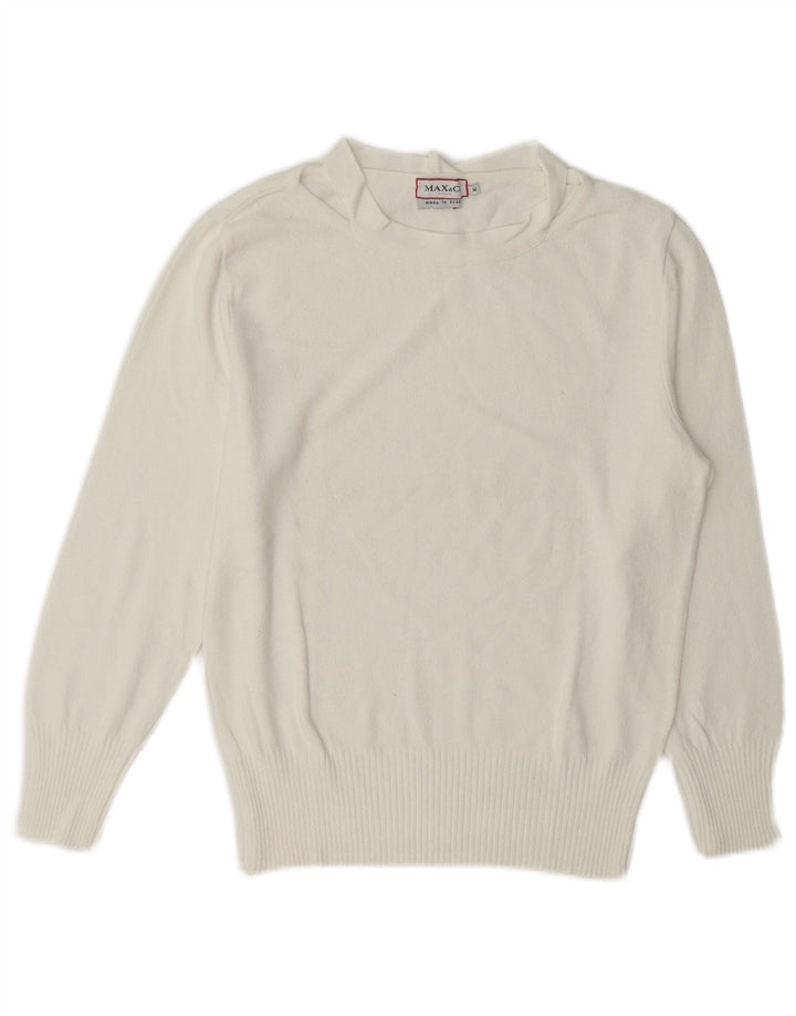 Max & Co. Pull col bateau pour femme UK 12 Blanc moyen