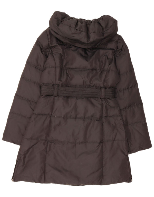 Zara Manteau rembourré à capuche pour femme UK 14 Medium Noir