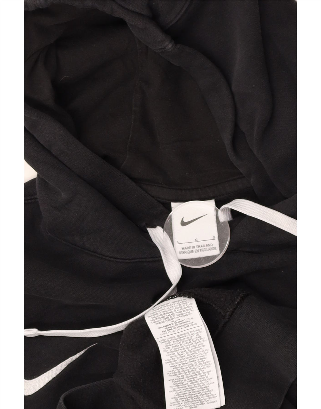 NIKE Mens Hoodie Jumper Large Black Cotton
