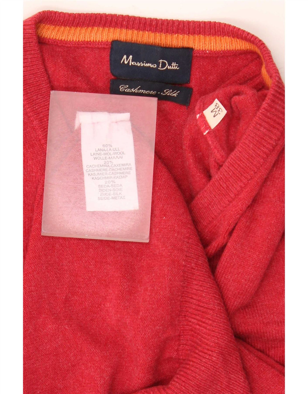 Massimo Dutti Pull Col V Homme Laine Rouge Moyen