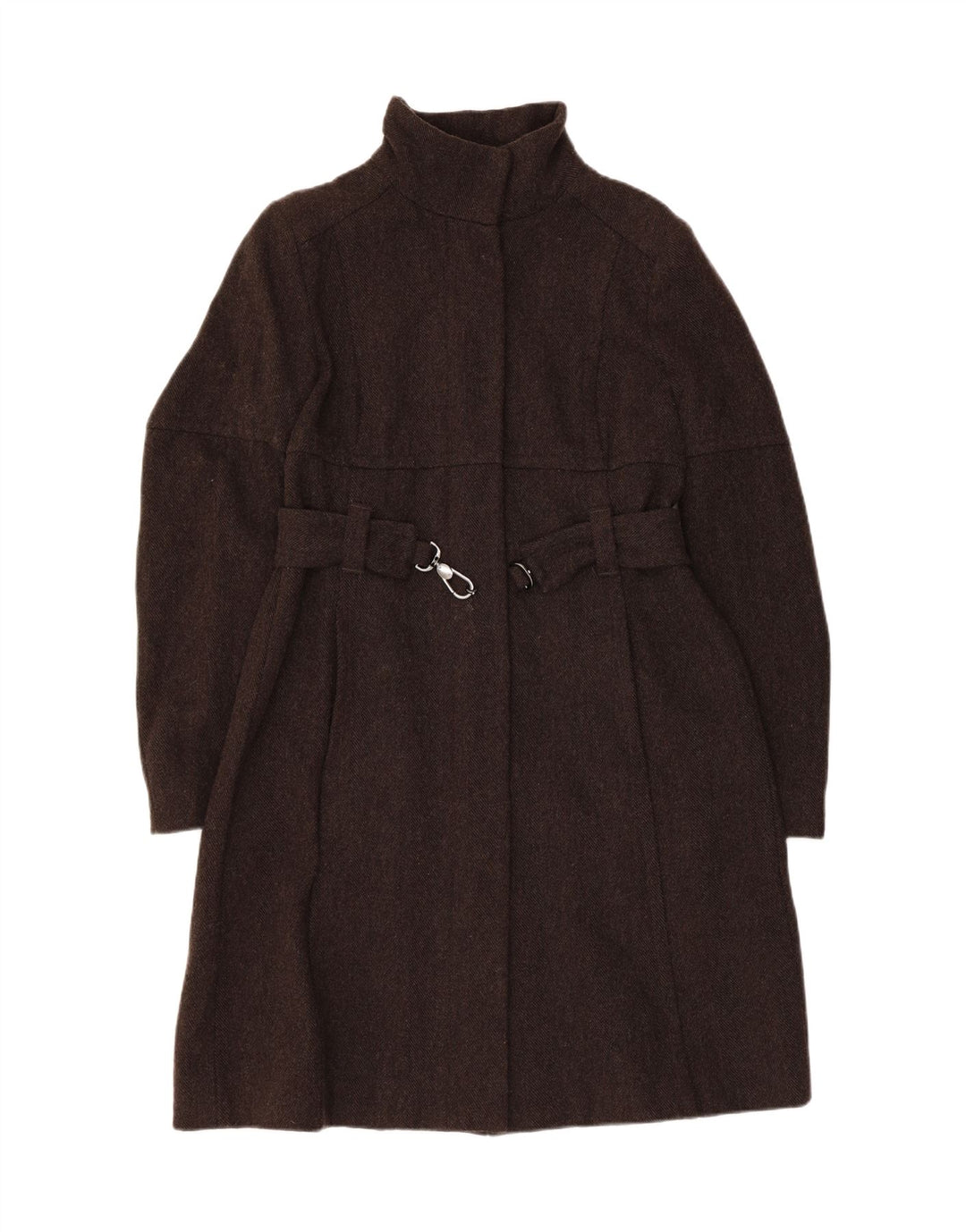 BENETTON Womens Overcoat IT 46 Large Brown Wool