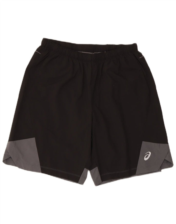 Asics Short de Sport Homme Noir Moyen Polyester Colorblock