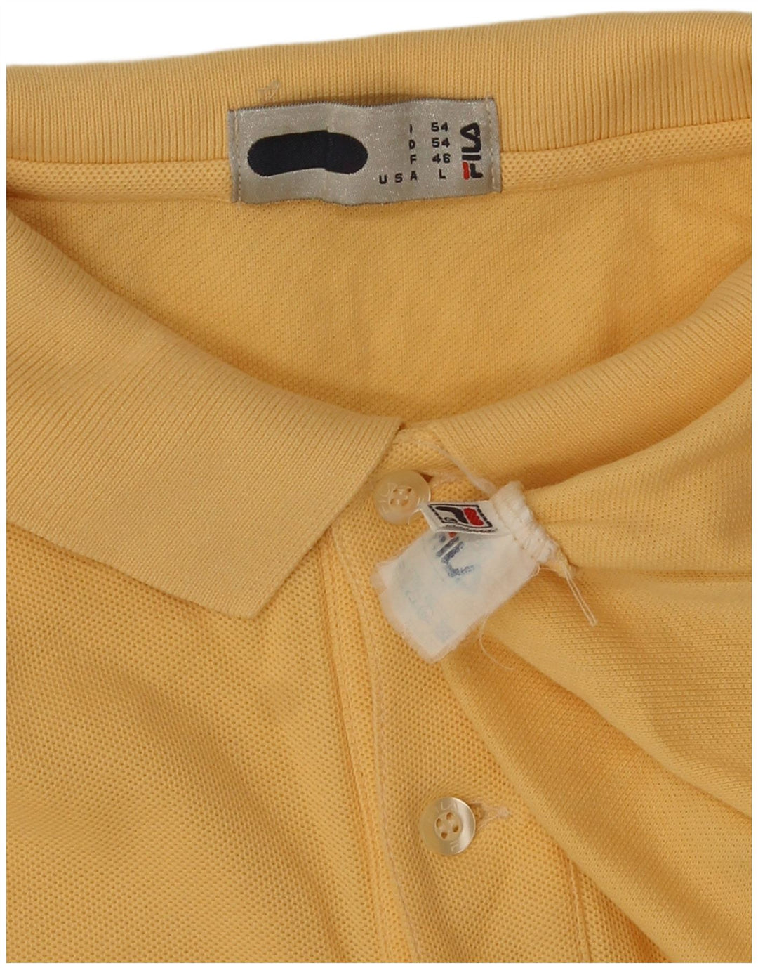 Fila Polo Homme Large Jaune Coton