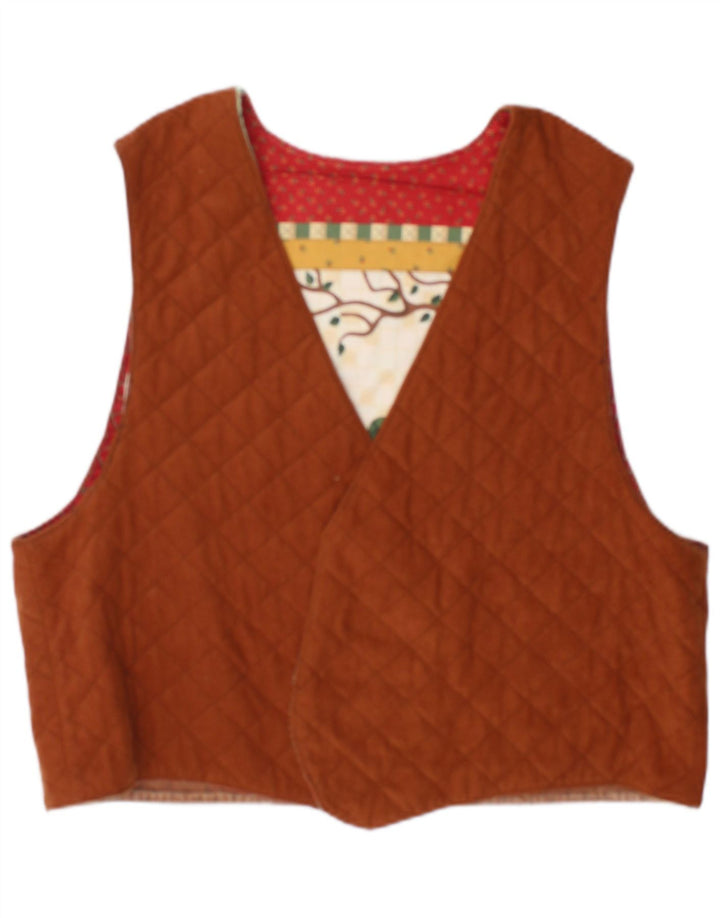 gilet graphique femme vintage UK 16 grand patchwork multicolore