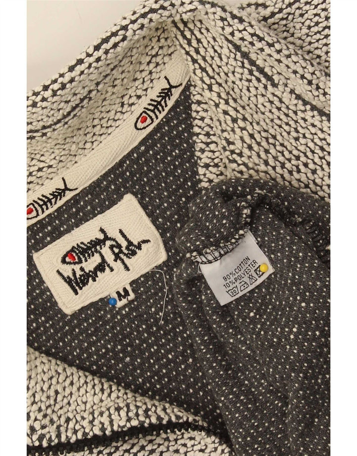 Weird Fish Sweat-Shirt Col Zippé Homme Gris Moyen Moucheté Coton