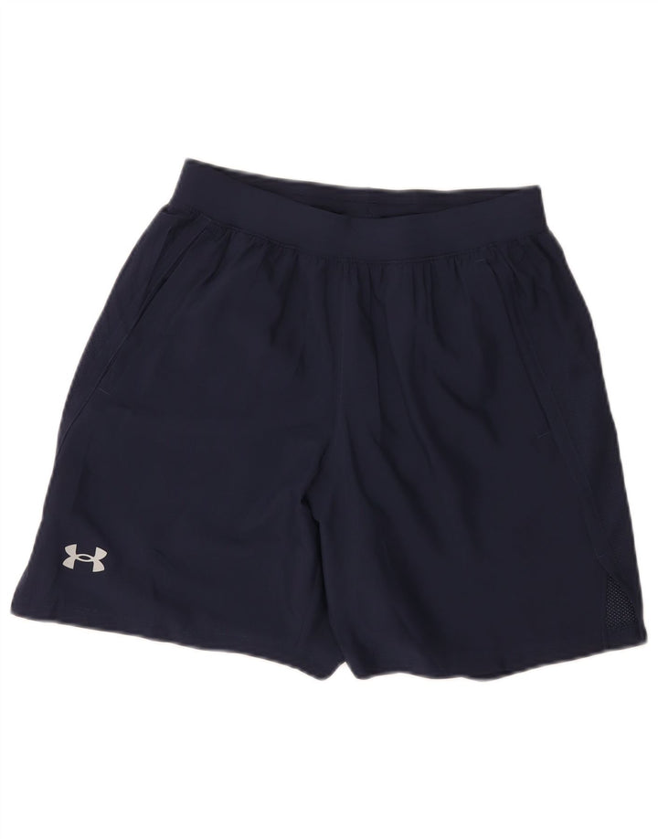 Under Armour Short de sport pour femme UK 10 Small Bleu marine Polyester