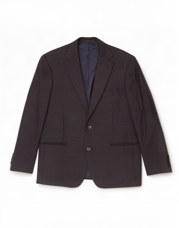 Marks & Spencer Veste blazer à 2 boutons pour homme UK 42 Large Bleu marine géométrique