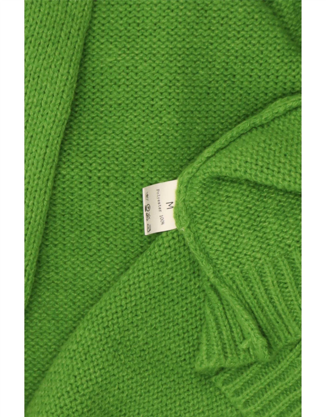 vintage Womens Longline Open Cardigan Sweater UK 14 Polyester vert moyen